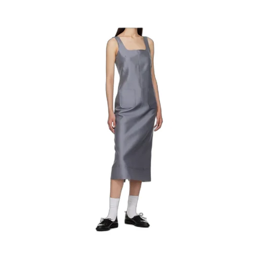Square-Neck Patch-Pocket Dress