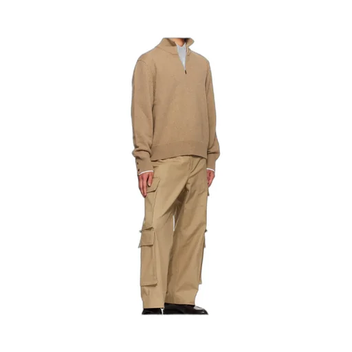 Geese Intarsia Mock Neck Pullover