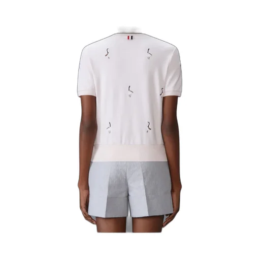 Geese-Embroidered Cotton T-Shirt