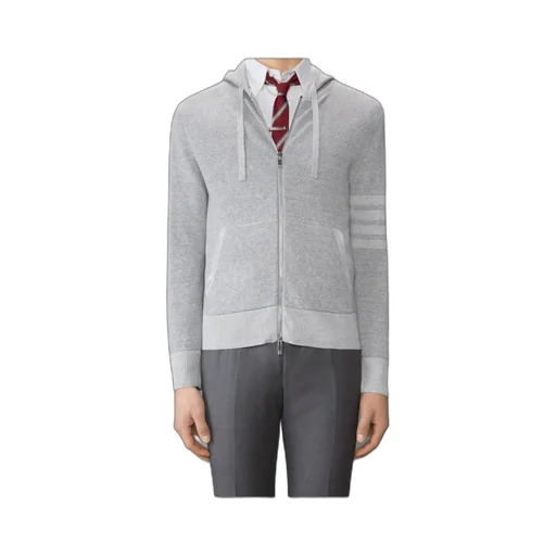 Textured Striped Stitch 4-Bar Relaxed Fit Hoodie