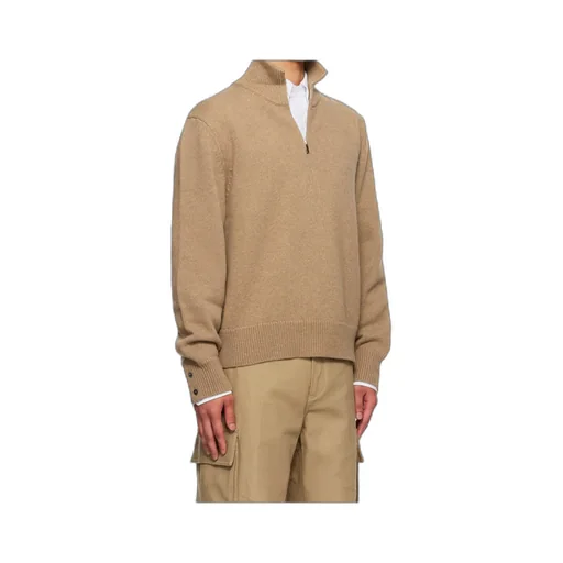 Geese Intarsia Mock Neck Pullover