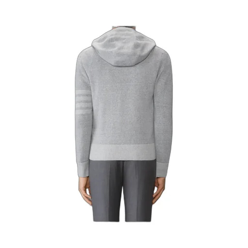 Textured Striped Stitch 4-Bar Relaxed Fit Hoodie