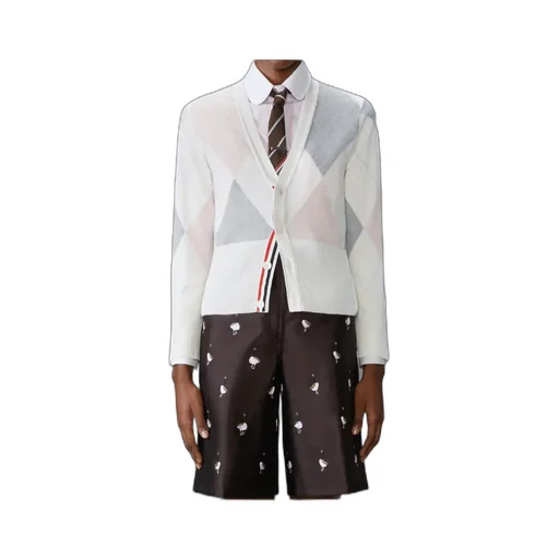 Argyle Intarsia Cashmere Cardigan
