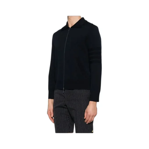 4-Bar Stripe Zipped Cardigan