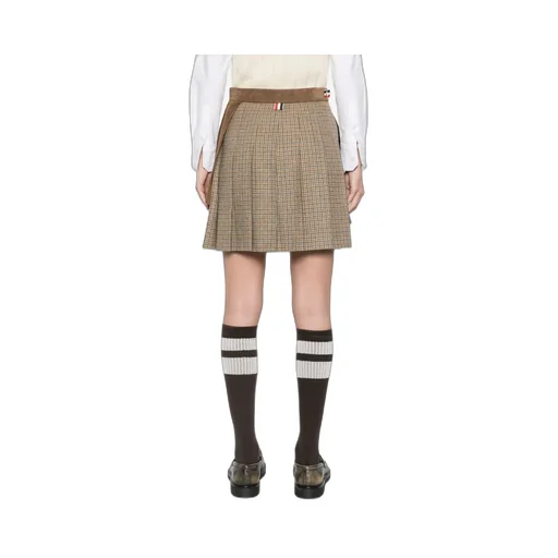 Ginclub Check Cheviot Tweed Mini Skirt