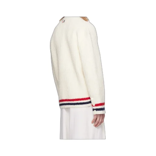 Ribbed Knit Rwb Stripe Cardigan