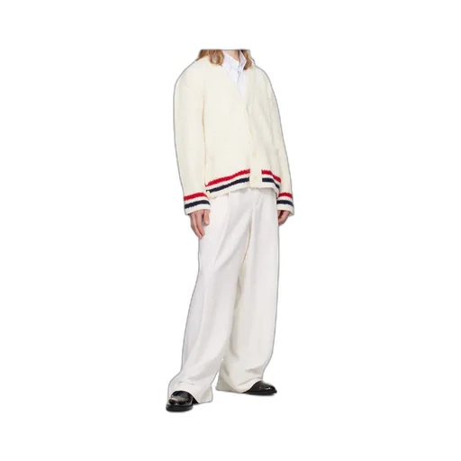 Ribbed Knit Rwb Stripe Cardigan