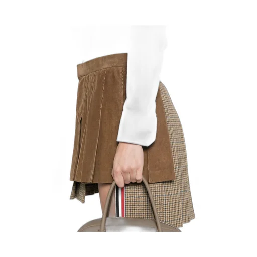 Ginclub Check Cheviot Tweed Mini Skirt
