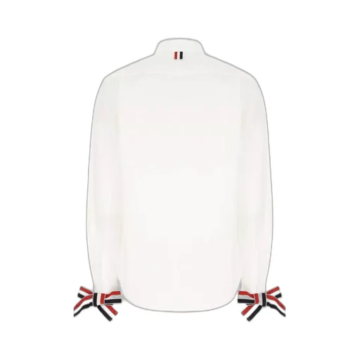 Ribbon-Cuff Cotton Shirt