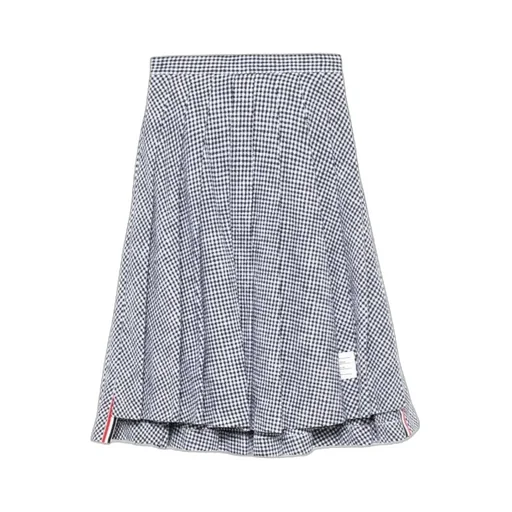 Gingham Tweed Pleated Skirt