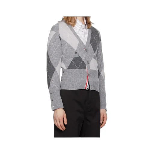 Argyle-Pattern Cashmere Cardigan