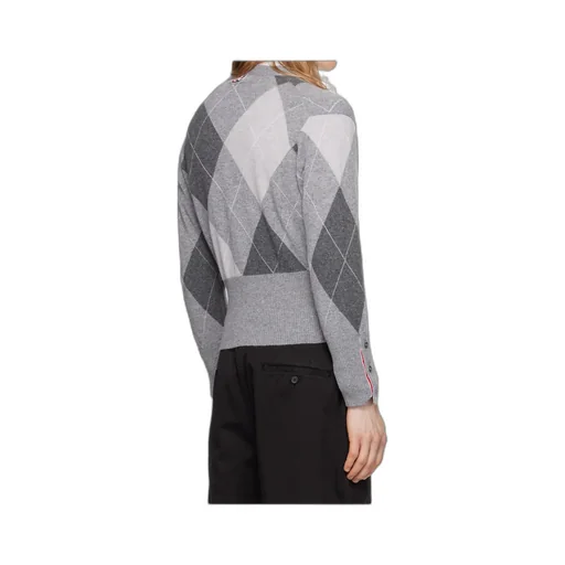 Argyle-Pattern Cashmere Cardigan