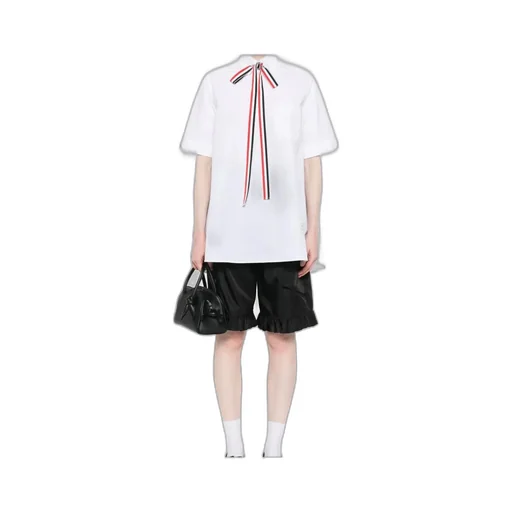 Short-Sleeve Bow Detail Shirt