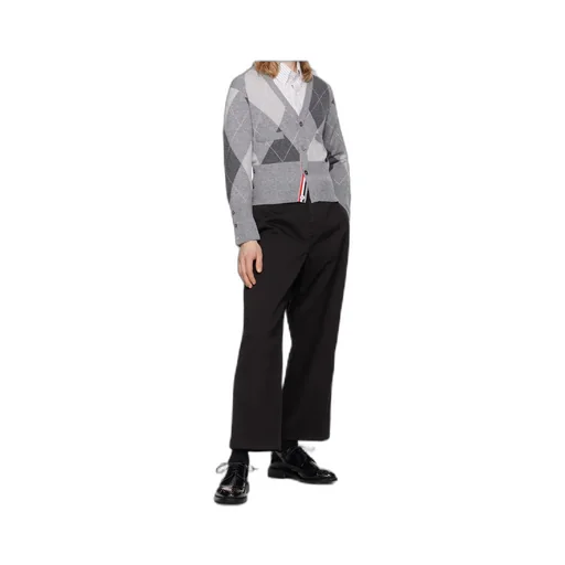 Argyle-Pattern Cashmere Cardigan