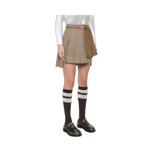 Ginclub Check Cheviot Tweed Mini Skirt