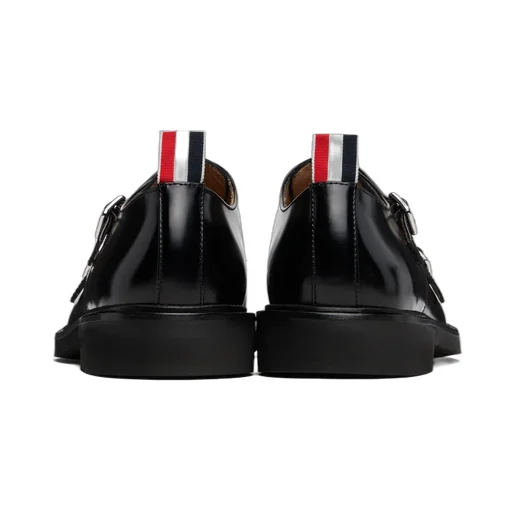 Leather Double Monk Strap Shoes