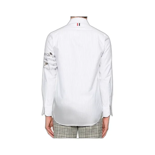 Motif Embroidered Striped Shirt