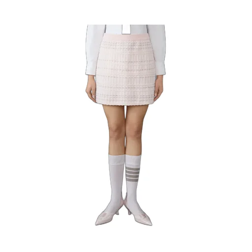 Seersucker Knit Tweed Jacquard Mini Skirt