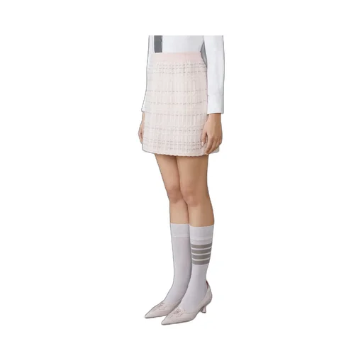 Seersucker Knit Tweed Jacquard Mini Skirt