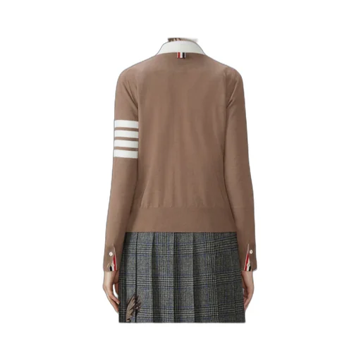 4-Bar Striped V-Neck Cardigan