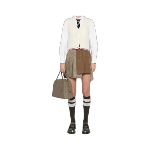 Ginclub Check Cheviot Tweed Mini Skirt