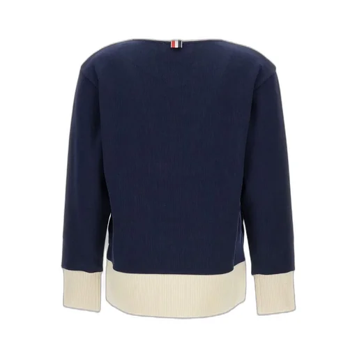 Contrasting-Trim V-Neck Cardigan