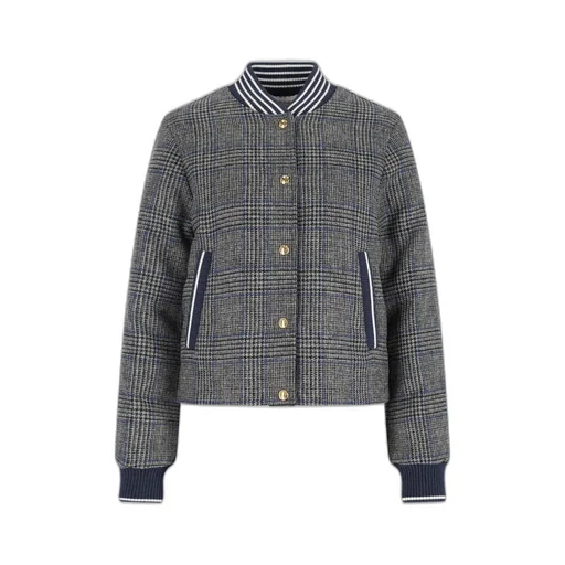Buttoned Checked Jacket