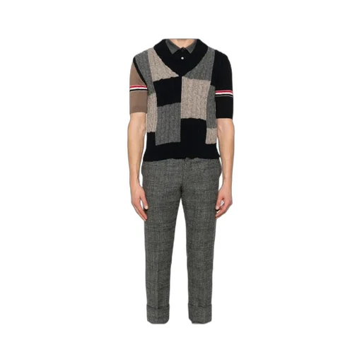 Patchwork Cable-Knit Vest