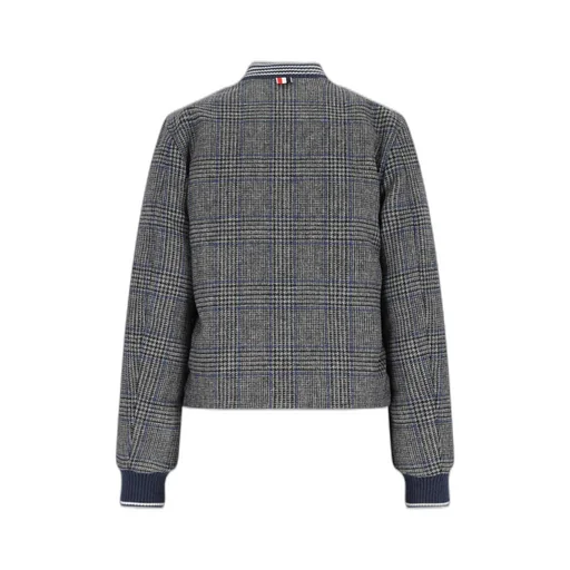 Buttoned Checked Jacket