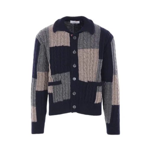 Checked Knitted Cardigan
