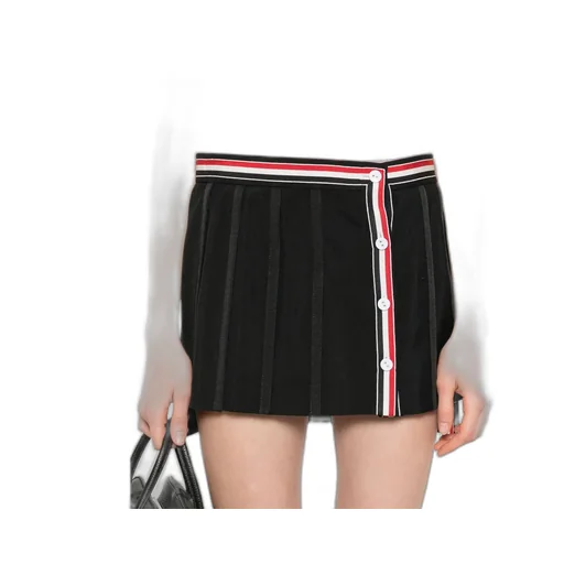 Pleated Thigh-Length Mini Skirt