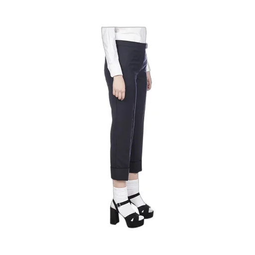 Cropped Slim Leg Trousers
