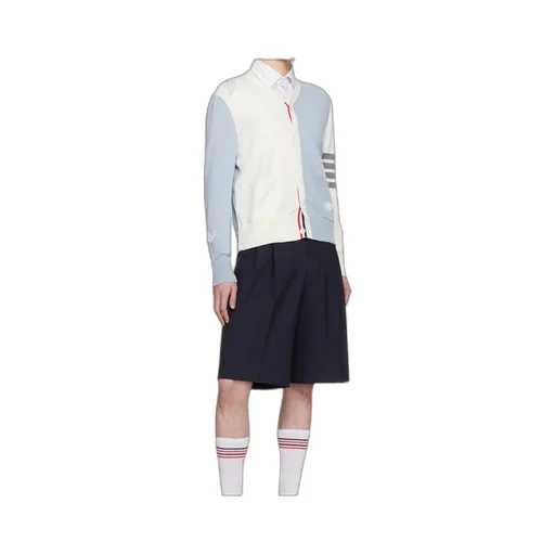 Feather-Intarsia Cotton Cardigan