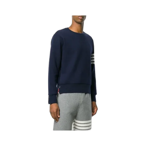 4-Bar Striped Trim Pullover