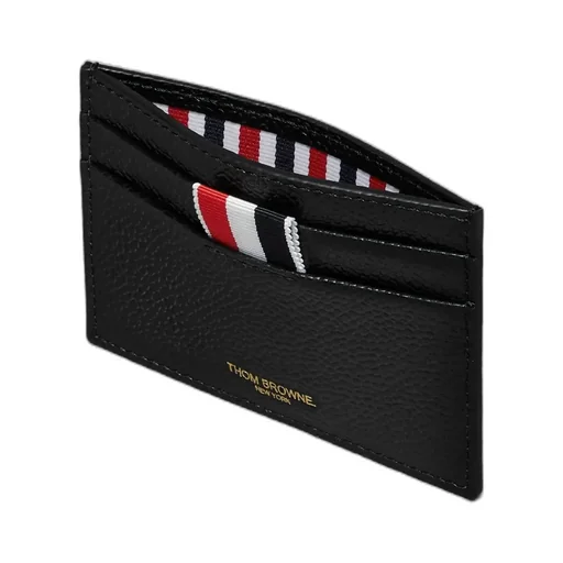 Embroidered Stripe Textured Card Holder