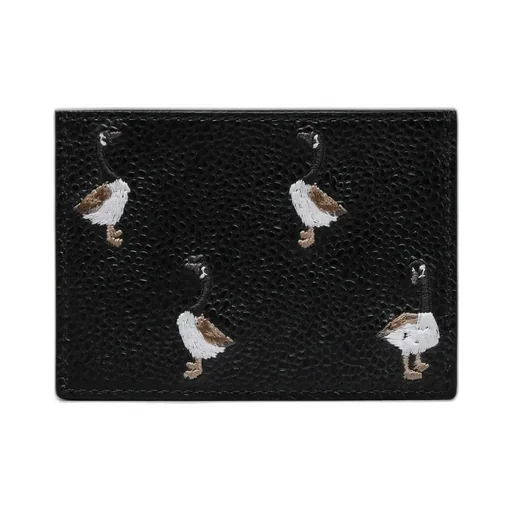 Embroidered Stripe Textured Card Holder