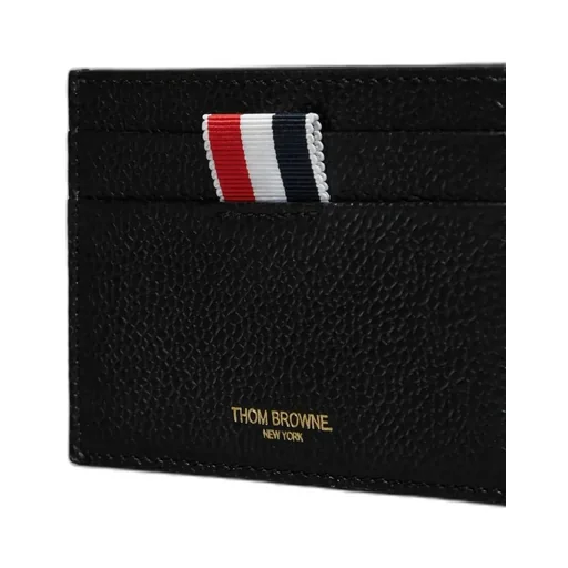 Embroidered Stripe Textured Card Holder