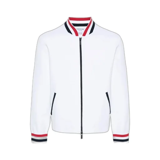 Rwb-Stripe Knitted Bomber Jacket