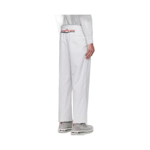 Striped Low-Rise Tapered Trousers