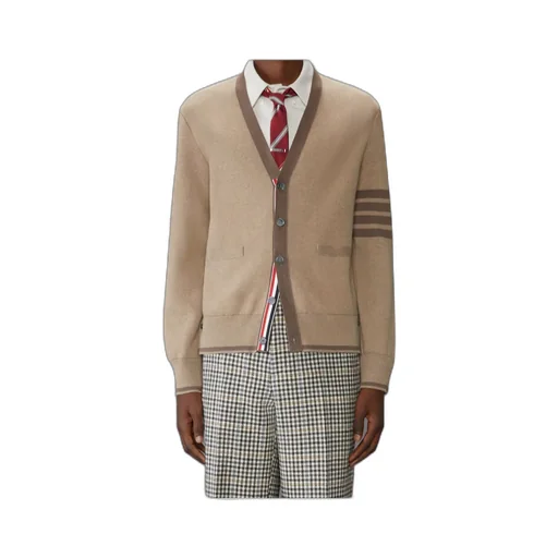 4-Bar Striped Long Sleeved Cardigan