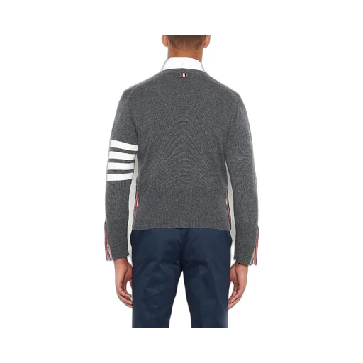 4-Bar Button-Up Knit Cardigan