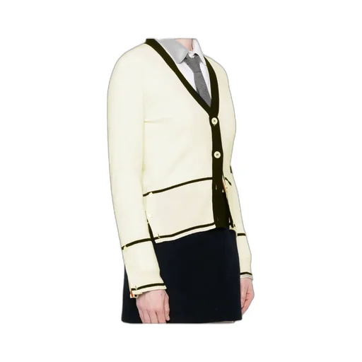 4-Bar Stripe Knitted Cardigan