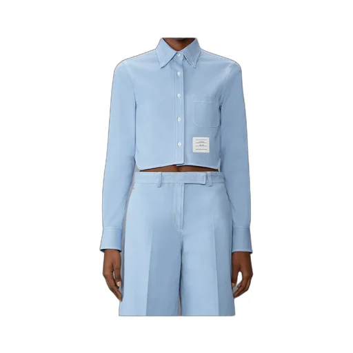 Denim Classic Cropped Long Sleeved Shirt