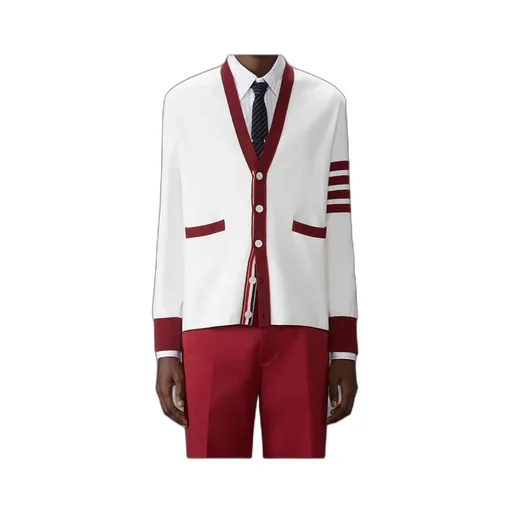 4-Bar Stripe Cotton Cardigan