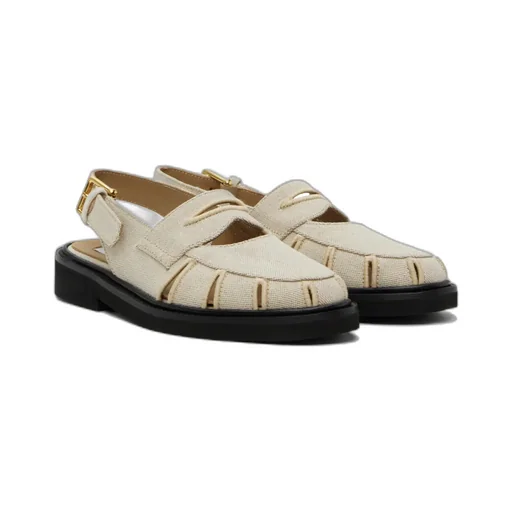 Cut-Out Detailing Cotton Sandals