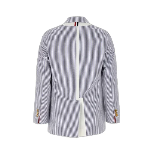 Single-Breasted Seersucker Blazer