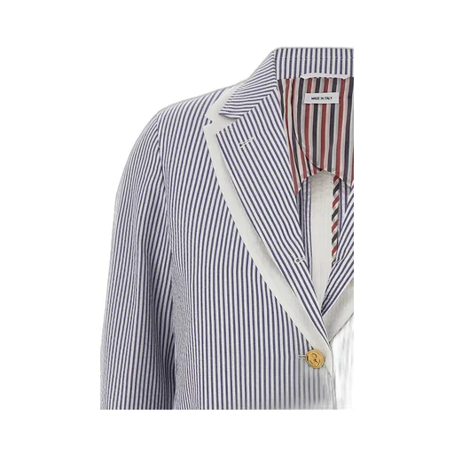 Single-Breasted Seersucker Blazer
