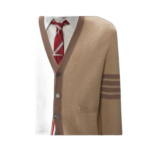4-Bar Striped Long Sleeved Cardigan