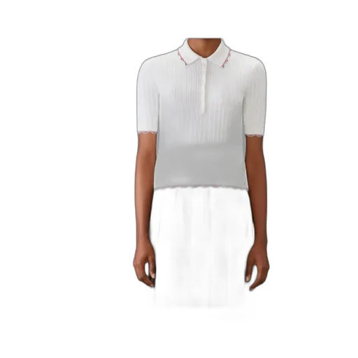 Rwb-Stripe Ribbed-Knit Polo Top
