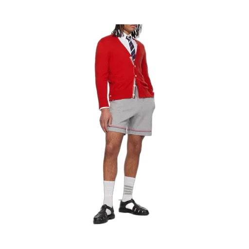 Mid-Rise Drawstring Track Shorts
